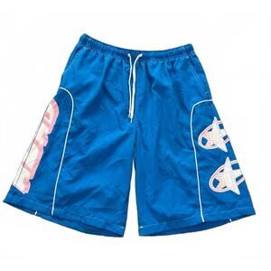 ALAB expand your mind blue swim shorts retro graphic board shorts medium